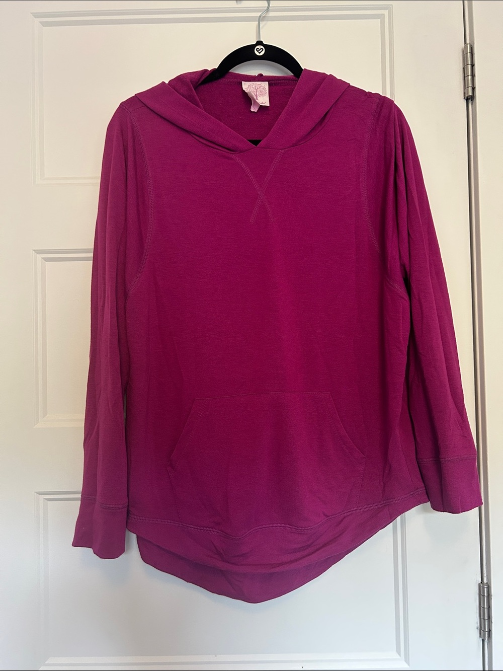 Freeloader Magenta Hooded Cowl-Neck Sweater